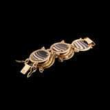 Post Edwardian Banded Agate Panel Bracelet