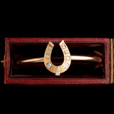 Late 19th Century Austrian Diamond Horseshoe Expandable Bangle