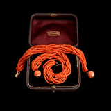 Early Victorian Coral Beads & "Pineapple" Clasp Bracelet Set