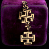 Victorian Pique Maltese and Jerusalem Cross Earrings