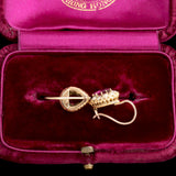 Victorian Garnet & Pearl Heart Cluster Earrings