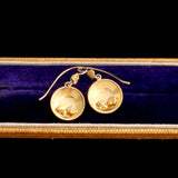 Late 19th Century Gold Miner's Pan Nugget Earrings