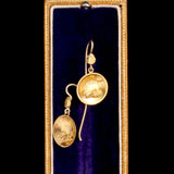 Late 19th Century Gold Miner's Pan Nugget Earrings