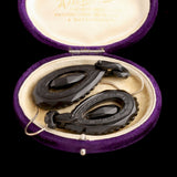 Victorian Greek Key Jet Mourning Earrings