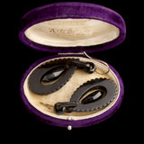 Victorian Greek Key Jet Mourning Earrings