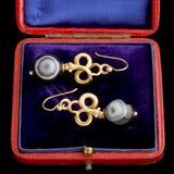 Victorian "Eye" Agate Serpent Earrings