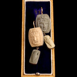 Grand Tour Archaized Lava Cameo Earrings