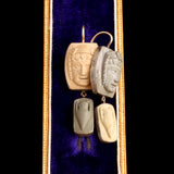 Grand Tour Archaized Lava Cameo Earrings