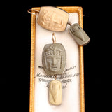 Grand Tour Archaized Lava Cameo Earrings