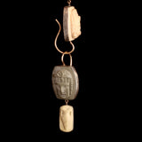 Grand Tour Archaized Lava Cameo Earrings