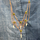 Art Nouveau GF Chrysoprase & River Pearl Festoon
