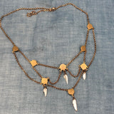 Art Nouveau GF Chrysoprase & River Pearl Festoon