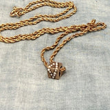 "V"V" Seed Pearl Cube Slide Necklace