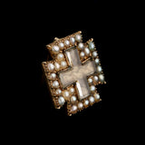 Early Victorian "Souvenir" Maltese Cross Brooch
