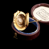Victorian Enamel & Diamond Snake Locket Brooch