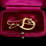 Late Victorian Seed Pearl Witch's Heart Brooch