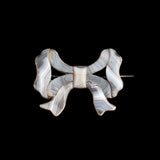 Victorian Grey Agate Bow Brooch