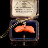 Mid Victorian Coral Bow Necklace