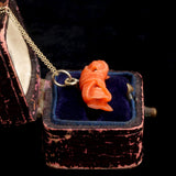 Mid Victorian Coral Bow Necklace