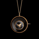 Victorian Fancy Carved Onyx Locket & Brooch