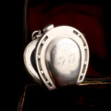 Victorian "Souvenir from F.F." Silver Horseshoe Locket