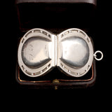 Victorian "Souvenir from F.F." Silver Horseshoe Locket