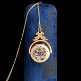 Victorian Double Sided Enamel Bird Locket