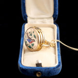 Victorian Double Sided Enamel Bird Locket