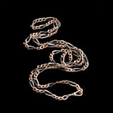 Victorian 28" Fancy Link Niello & Gold Chain