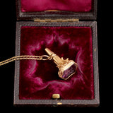 Georgian Amethyst "L" Cipher Watch Key & Seal Necklace