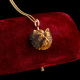 Victorian Tiger's Eye Pekingese Necklace