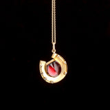 Victorian Garnet & Diamond Horseshoe Necklace