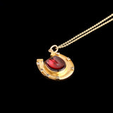 Victorian Garnet & Diamond Horseshoe Necklace