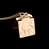 Victorian Gold in Quartz "PES" Monogram Locket