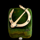 Late Victorian Emerald & Diamond Horseshoe & Nail Pendant