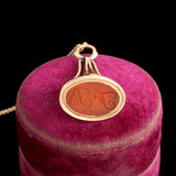 Victorian "FB" & Hand Wax Seal Necklace