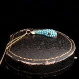 Victorian Turquoise & Garnet Snake Head Necklace