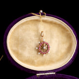 Victorian Ruby, Diamond & Pearl Ship's Wheel Pendant
