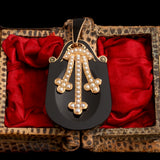 Victorian Onyx, Pearl & Enamel Padlock Locket