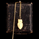 Victorian Ruby & Pearl Owl Necklace