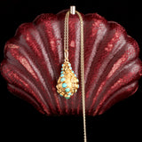 Early Victorian Turquoise & Gold Pear-Shaped Concealed Locket