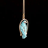 Victorian Turquoise & Garnet Falcon Necklace