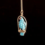 Victorian Turquoise & Garnet Falcon Necklace