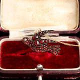 Victorian Bohemian Garnet Sparrow Necklace