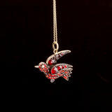 Victorian Bohemian Garnet Sparrow Necklace