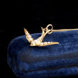 Edwardian Seed Pearl Swallow Necklace