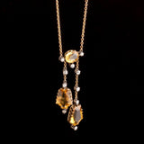 Edwardian Citrine & Diamond Negligee Necklace