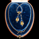 Edwardian Citrine & Diamond Negligee Necklace