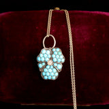 Victorian Turquoise Pavé Pansy Locket