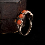 Georgian Coral Half Hoop Ring